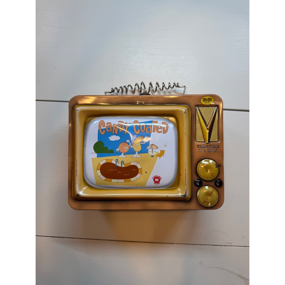 M&M's World Las Vegas Retro TV Collectible Tin 60 Years of Mars Vandor Brown